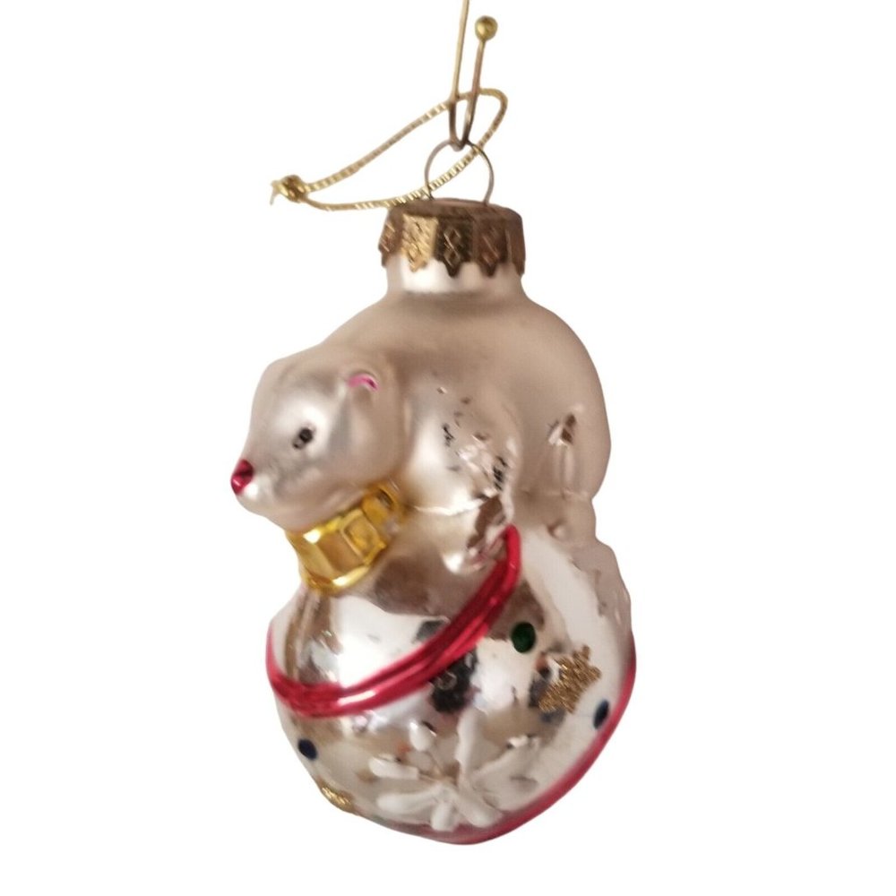 Christmas Ornament Glass  Polar Bear Thomas Pacconi Museum Series 2003 Holiday